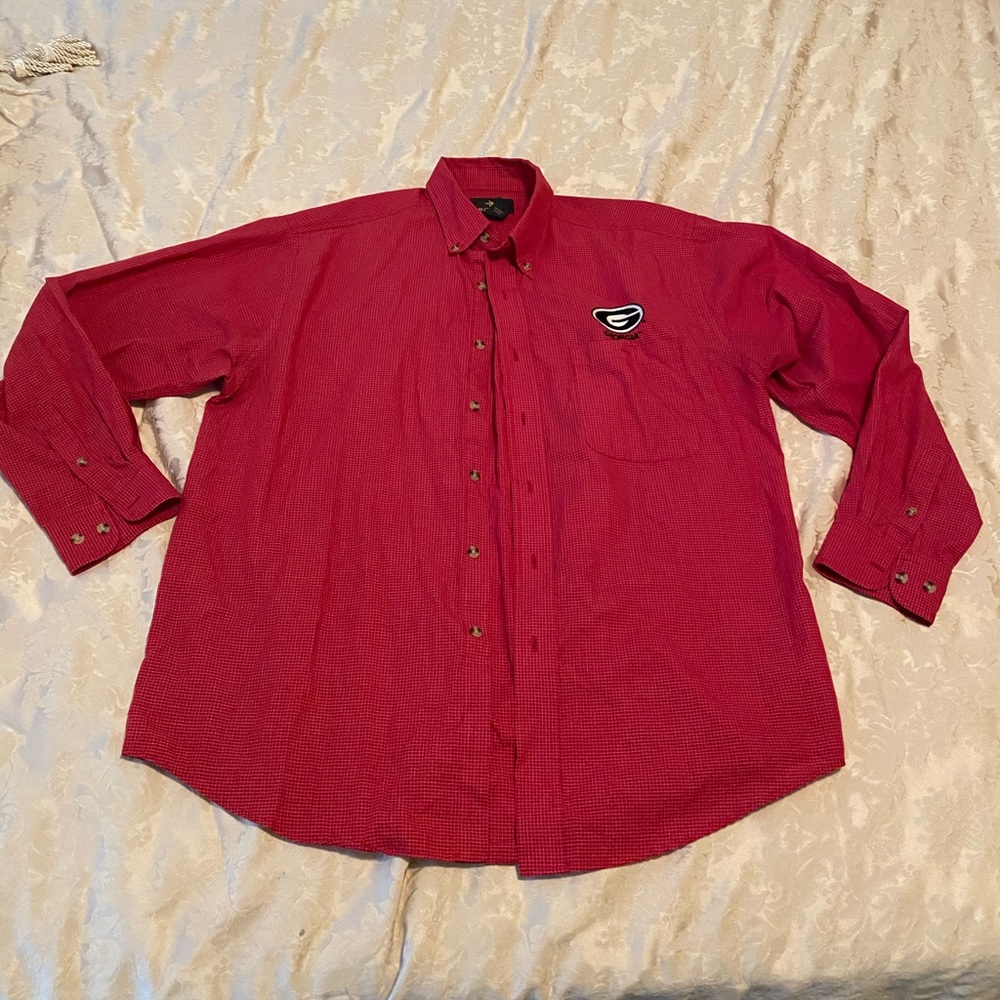Georgia Bulldogs plaid button up mens dress shirt